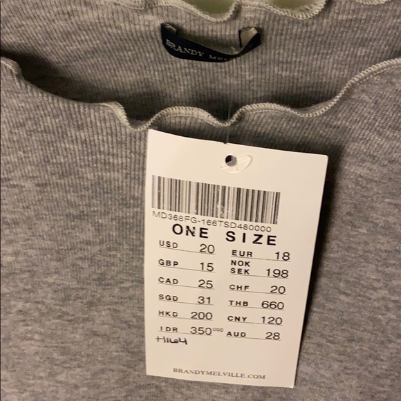 BRANDY MELVILLE NWT grey long sleeve top - Picture 3 of 3